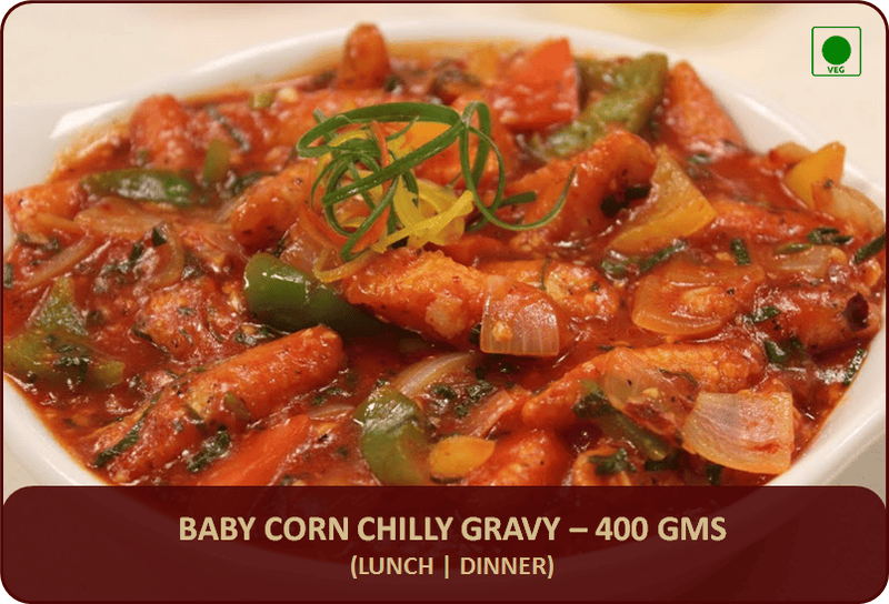 Baby Corn Chilli Gravy - 400 Gms
