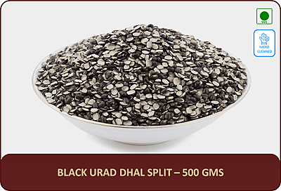 Urad Dhal Black (Split) - 500 Gms