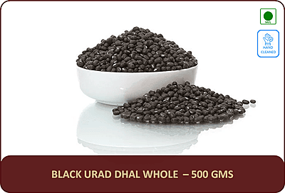 Urad Dal Black (Whole) - 500 Gms