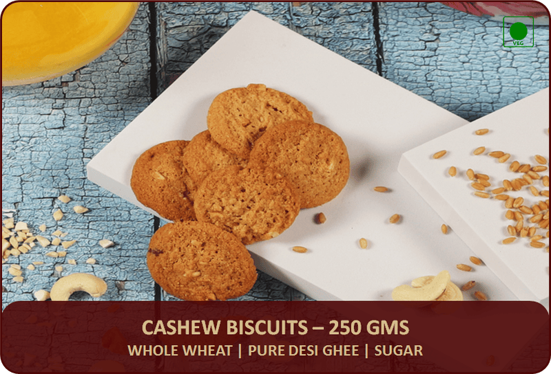 PBH - Cashew Biscuits (Sugar) - 250 Gms