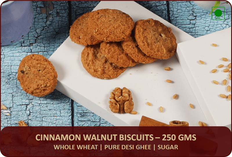 PBH - Cinnamon Walnut Biscuits (Sugar) - 250 Gms
