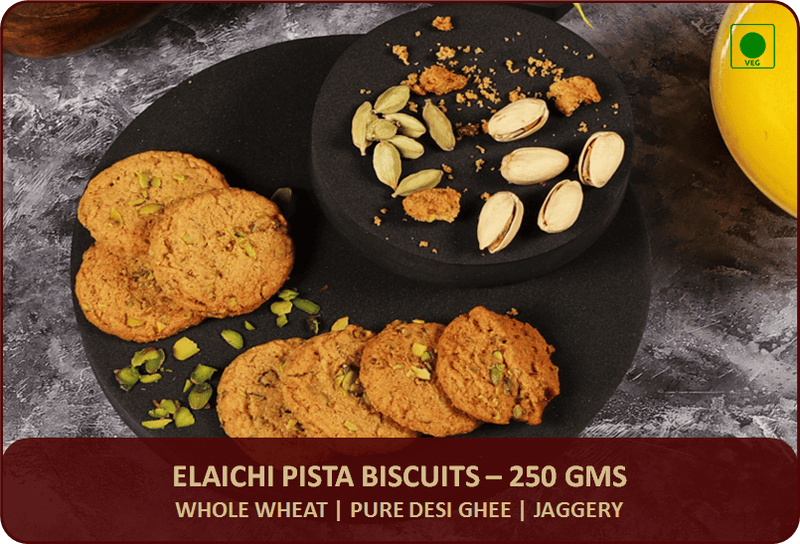 PBH - Elaichi Pista Biscuits (Jaggery) - 250 Gms