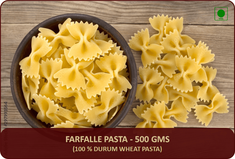 Farfalle Pasta - 500 Gms (Durum Wheat)