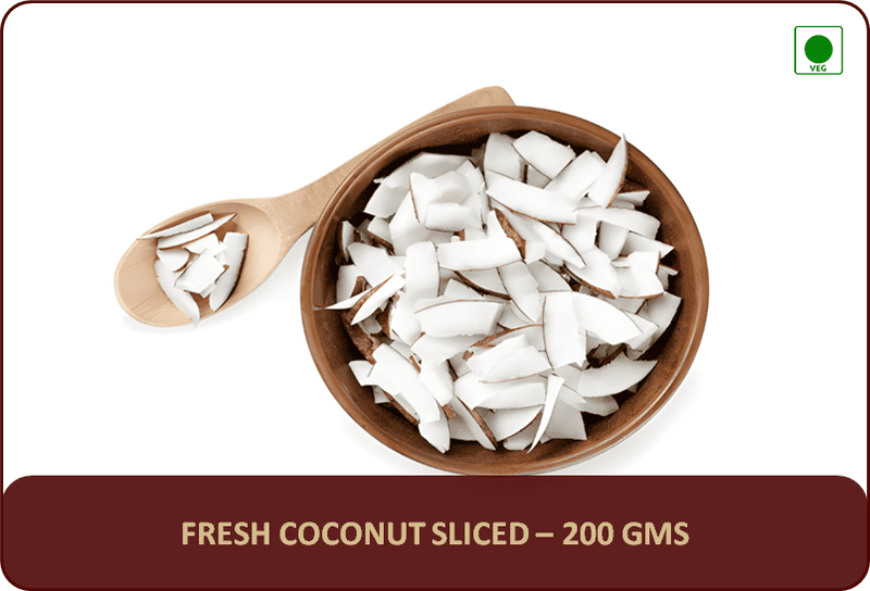 Fresh Coconut Sliced - 200 Gms