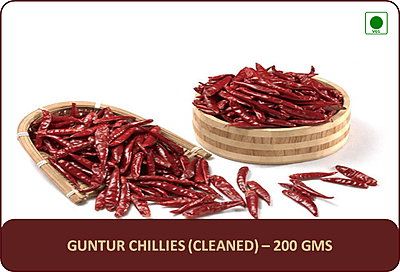 Guntur Chillies (Medium Spicy) - 200 Gms