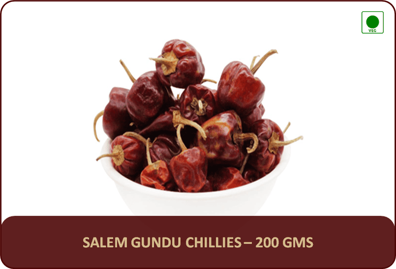 Salem Gundu Chillies - 200 Gms