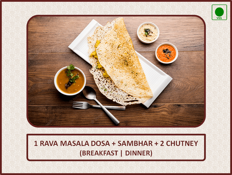 Rava Masala Dosa (Breakfast) - 1 No Rava Masala Dosa (Breakfast) - 1 No