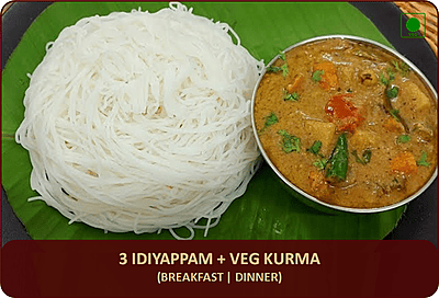 Idiyappam + Veg Kurma - 3 Pcs