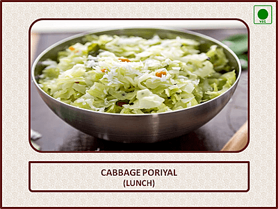 Cabbage Poriyal (Lunch) - 1 Bowl