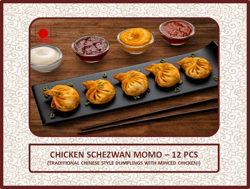 Chicken Schezwan Momo - 12 Pcs