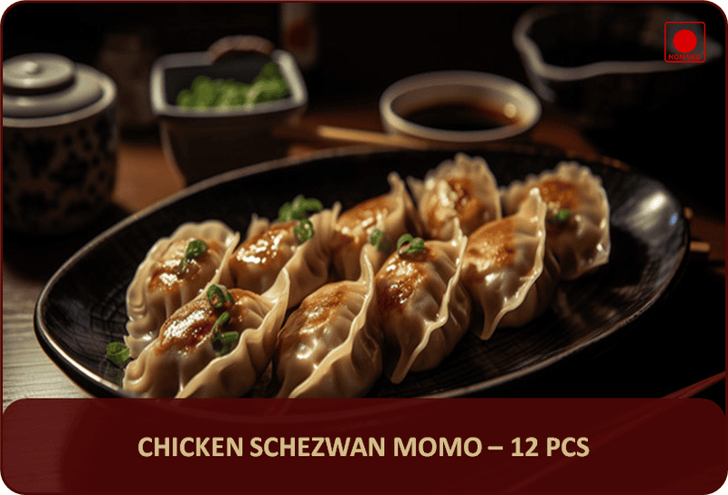 SM - Chicken Schezwan Momo - 12 Pcs