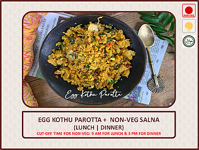 Egg Kothu Parotta + Salna