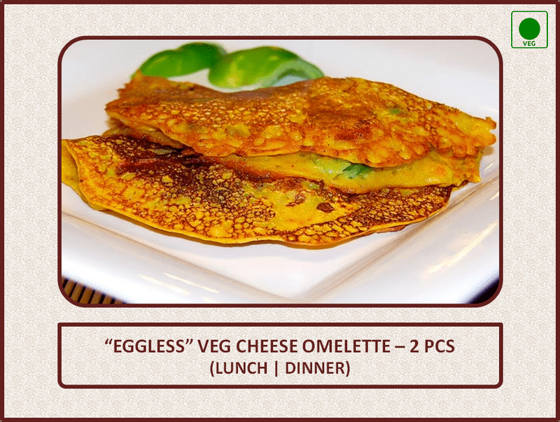 Eggless Veg Cheese Omelette (Lunch) - 2 Pcs