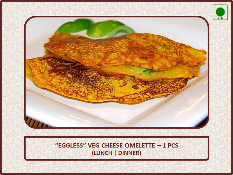 Eggless Veg Cheese Omelette - 2 Pcs