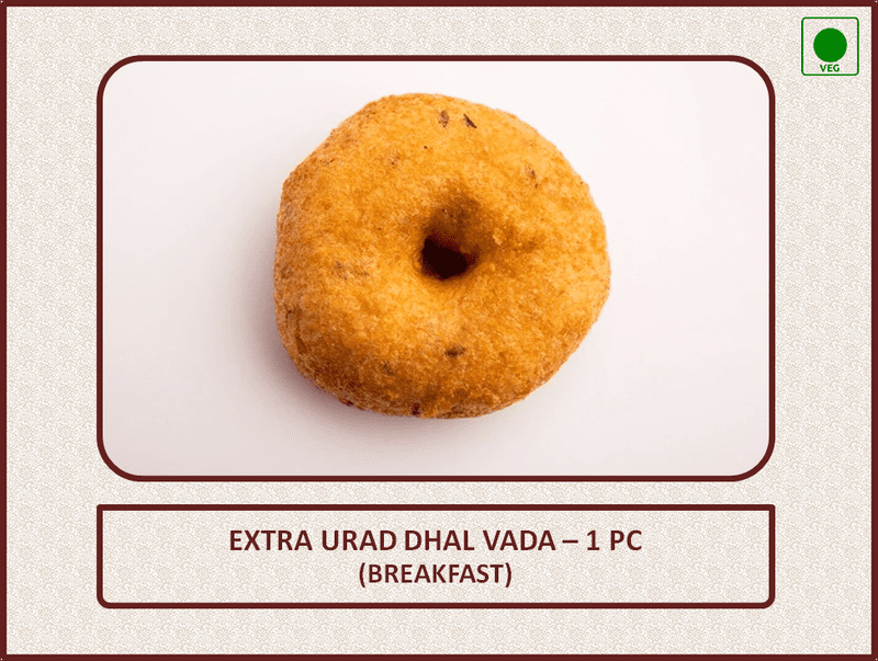Extra Urad Dhal Vada (Breakfast) - 1 Pc