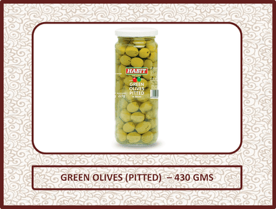 Green Olives (Pitted) - 430 Gms