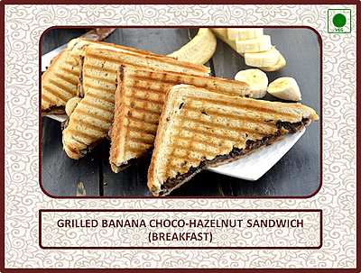 Grilled Banana Choco-Hazalnut Sandwich (Breakfast)