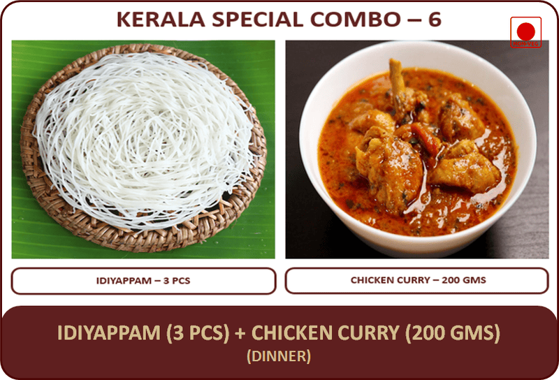 Idiyappam + Chicken Curry