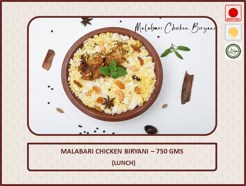 Malabari Chicken Biryani - 750 Gms
