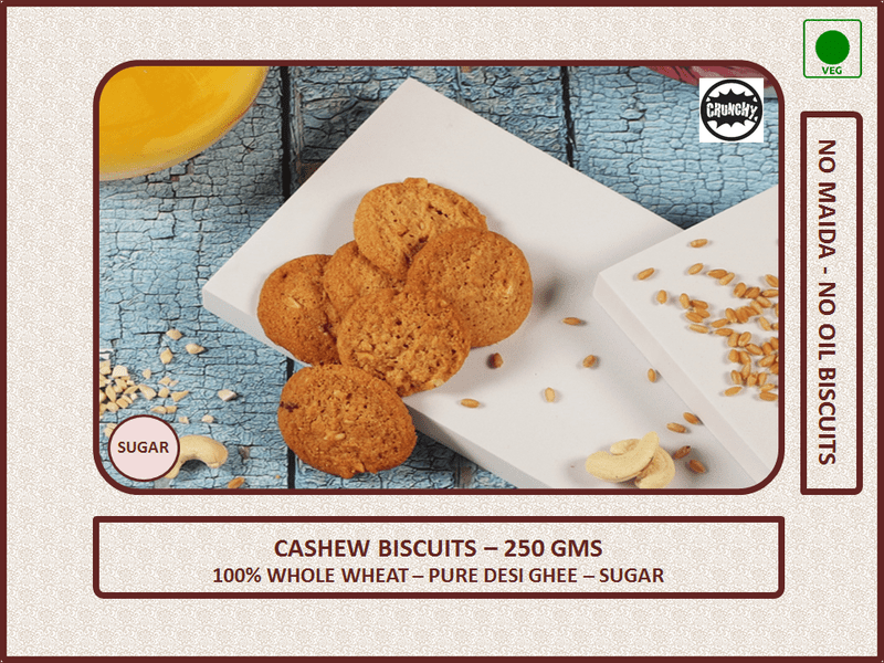 PBH - Cashew Biscuits (Sugar) - 250 Gms