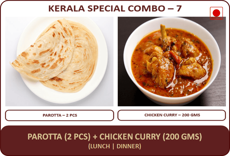 Parotta + Chicken Curry Combo Parotta + Chicken Curry Combo