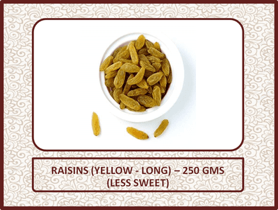 Raisins (Yellow - Long) - 250 Gms