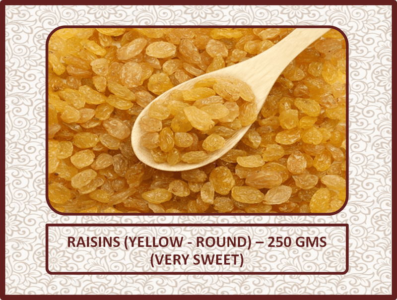 Raisins (Yellow - Round) - 250 Gms