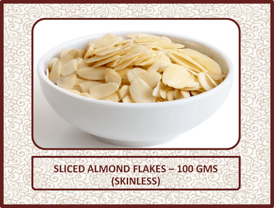 Sliced Almond Flakes (Skinless) - 100 Gms