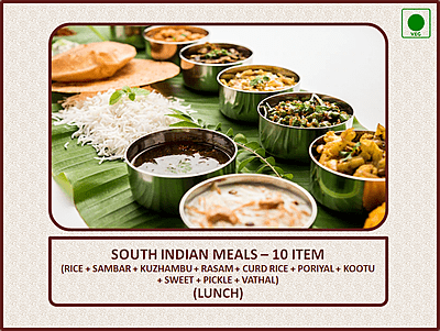 South Indian Meals (Lunch) - 10 Items