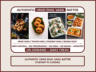 Urad Dhal Vada Batter - 500 Gms (UnSalted)