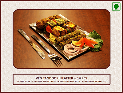 Veg Tandoori Platter - 14 Pcs