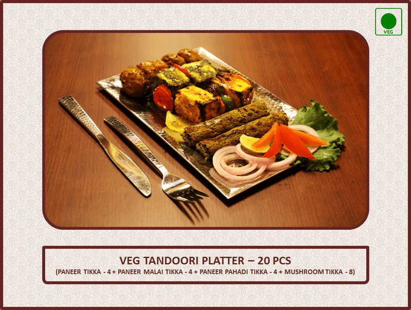 Veg Tandoori Platter - 14 Pcs